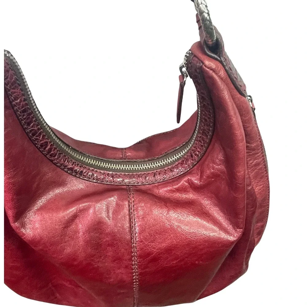 VTG Brighton Florencia Valencia Hobo Burgundy Shoulder Bag, Expandable,‎ leather